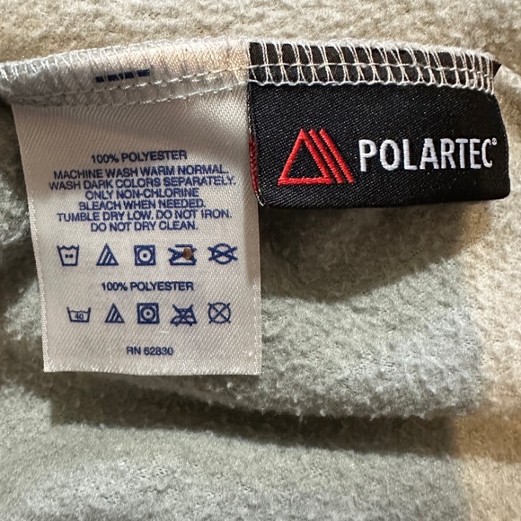 Land's End Gray Polartec Fleece Zip Front Vest Vintage 1990s Y2K XL/18 - Picture 16 of 16